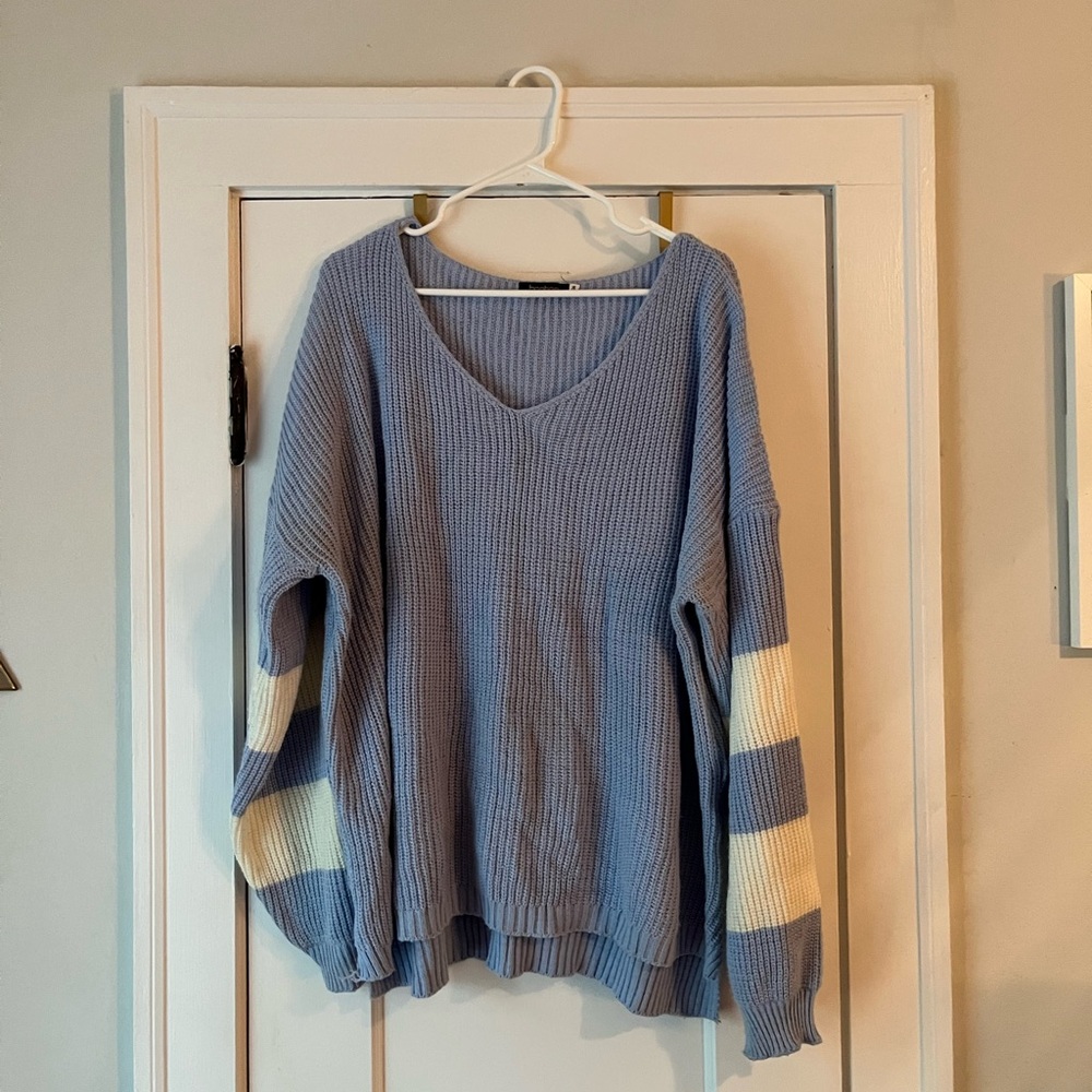 Boohoo Light Blue Knit Sweater
